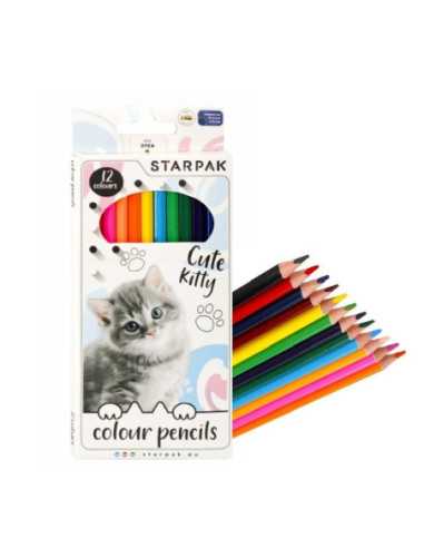 DZIELNYPACJENT.EU|KREDKI OŁÓWKOWE "KOCIAKI" - 12 szt.|5903246459579