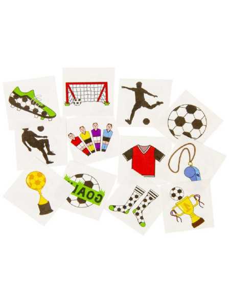 DZIELNYPACJENT.EU|TATUAŻ WODNY "PIŁKA NOŻNA -MIX" - 12 szt.|5413247084866