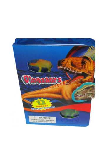 DZIELNYPACJENT.EU|FIGURKI DINOZAURÓW W KSIĄŻCE - 12 szt.|5901353515119