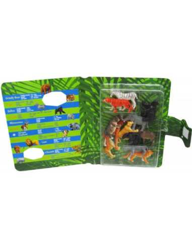 DZIELNYPACJENT.EU|ZESTAW FIGUREK DZIKICH ZWIERZĄT W KSIAŻCE - 12 szt.|5901353515126