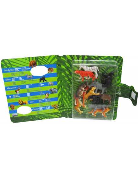 DZIELNYPACJENT.EU|ZESTAW FIGUREK DZIKICH ZWIERZĄT W KSIAŻCE - 12 szt.|5901353515126