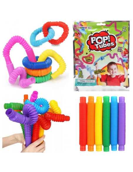 DZIELNYPACJENT.EU|ZABAWKA SENSORYCZNA "POP TUBES" (SERIA 1) - 6 szt.|5901353683436