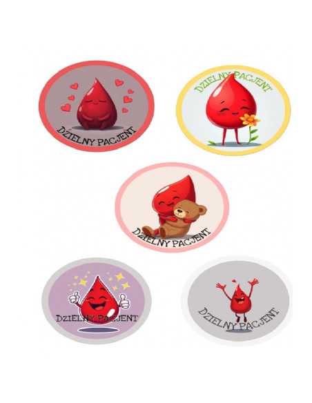 DZIELNYPACJENT.EU|NAKLEJKI DZIELNY PACJENT "KREW" - 100 szt.|