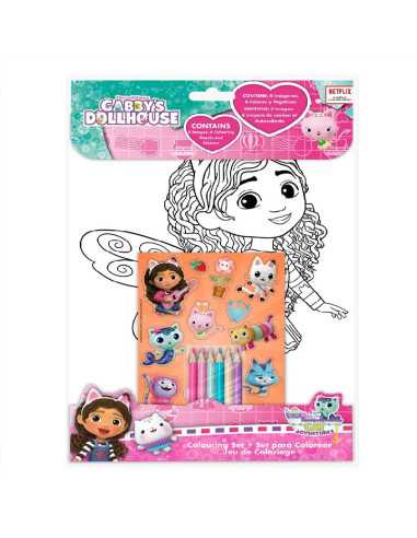 DZIELNYPACJENT.EU|ZESTAW DO KOLOROWANIA Z NAKLEJKAMI "KOCI DOMEK - GABI"|8435507876834