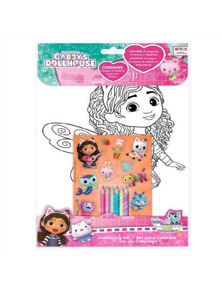 DZIELNYPACJENT.EU|ZESTAW DO KOLOROWANIA Z NAKLEJKAMI "KOCI DOMEK - GABI"|8435507876834