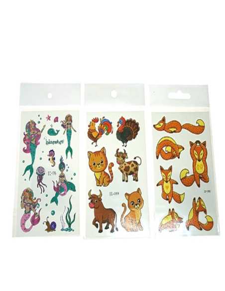 DZIELNYPACJENT.EU|TATUAŻ WODNY "ZWIERZĄTKA - MIX " (ARKUSZ)|5901271574168