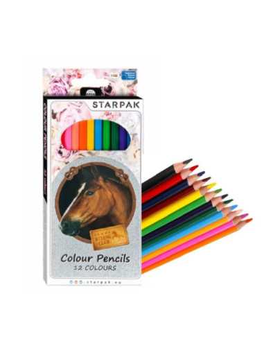 DZIELNYPACJENT.EU|KREDKI OŁÓWKOWE "KONIE" - 12 szt.|5901350225592