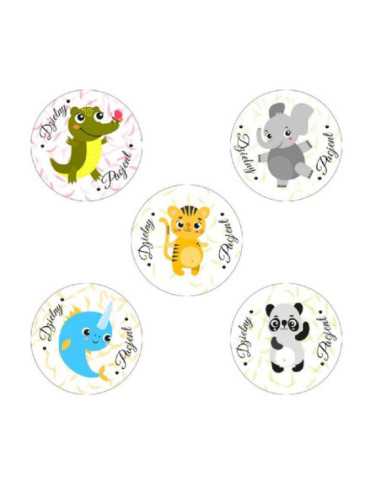 DZIELNYPACJENT.EU|NAKLEJKI DZIELNY PACJENT "ZWIERZĄTKA" - 100 szt.|