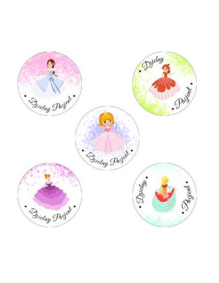 DZIELNYPACJENT.EU|NAKLEJKI DZIELNY PACJENT "KSIĘŻNICZKI" - 100 szt.|